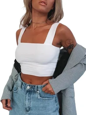 Abardsion Women's Sexy Sleeveless Skinny Basic Strappy Crop Tank Tops 2024