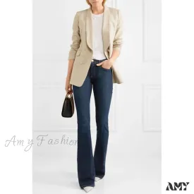 Amy Fashion - FD High Quality Stretch Slim Flare Women's 2024 New Autumn and Winter High Waist Denim Jean
