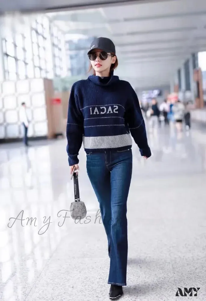 Amy Fashion - FD High Quality Stretch Slim Flare Women's 2024 New Autumn and Winter High Waist Denim Jean