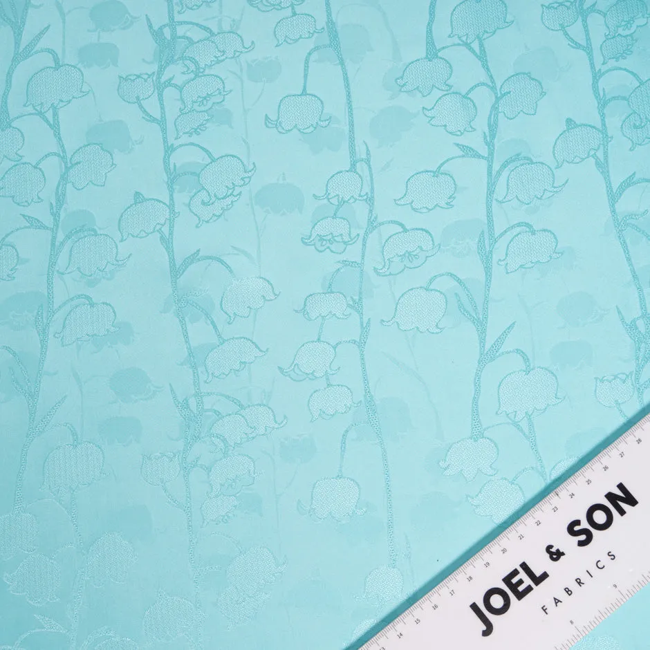 Baby Blue Blue Bell Jacquard Pure Silk (A 2.50m Piece)