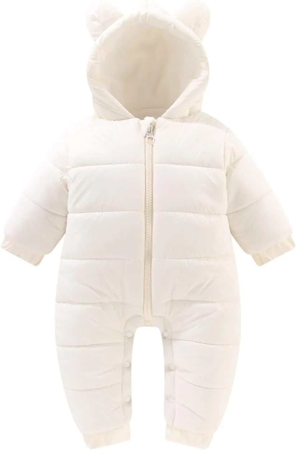 Baby Girls Boys Down Coat Romper Winter Warm Snowsuit Ears Hooded Jumpsuit Padded Jacket Toddler Snowsuit Down