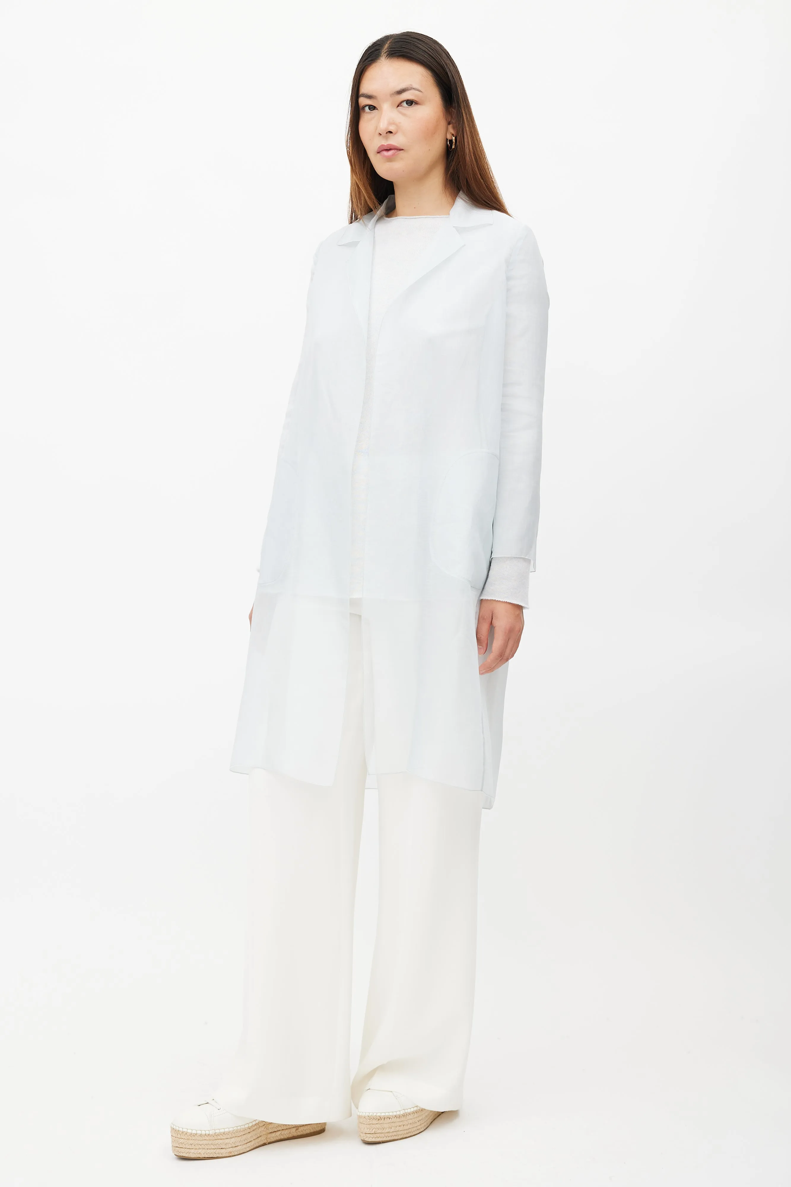 Blue Silk Sheer Trench