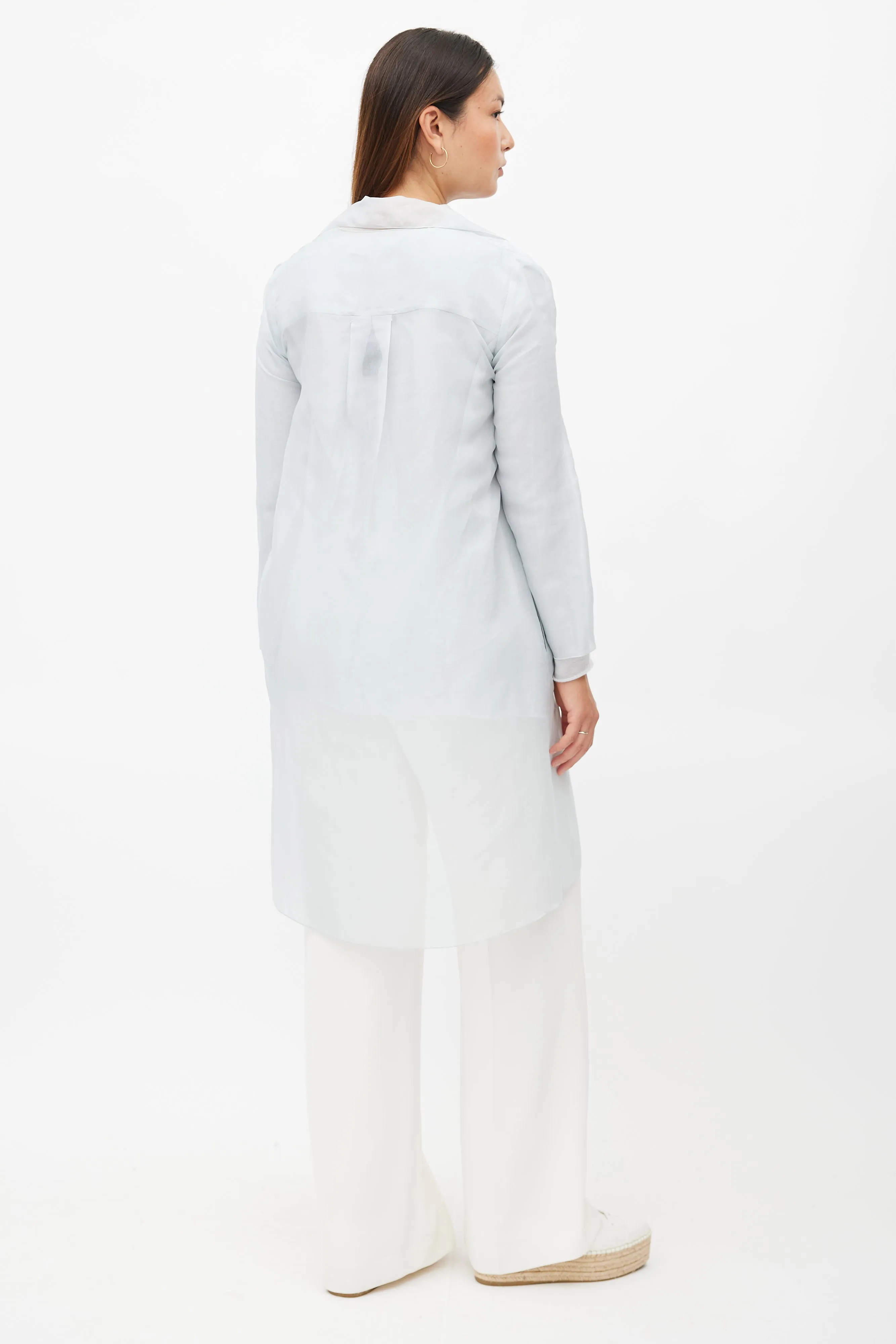 Blue Silk Sheer Trench