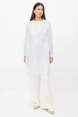 Blue Silk Sheer Trench