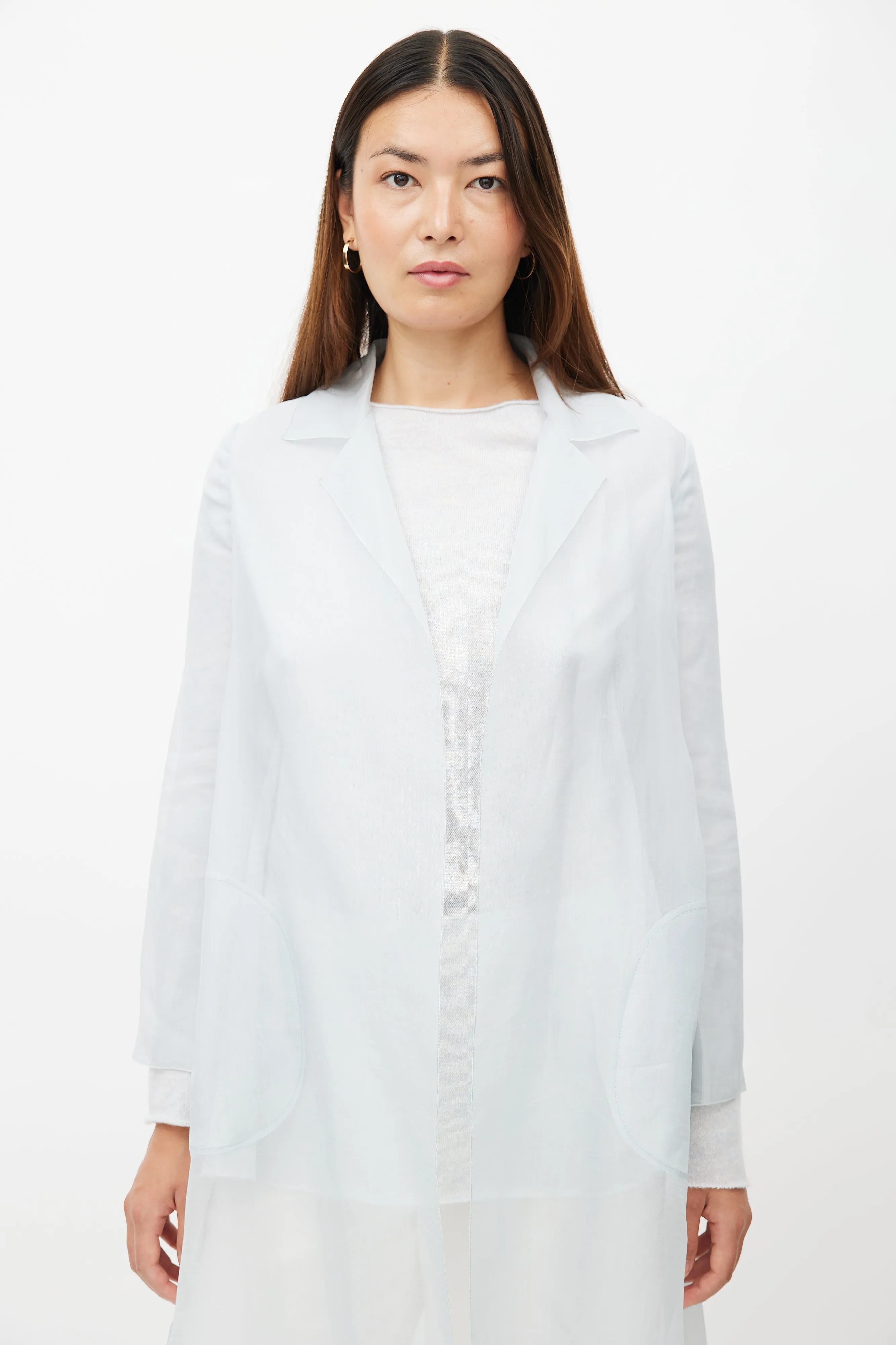 Blue Silk Sheer Trench