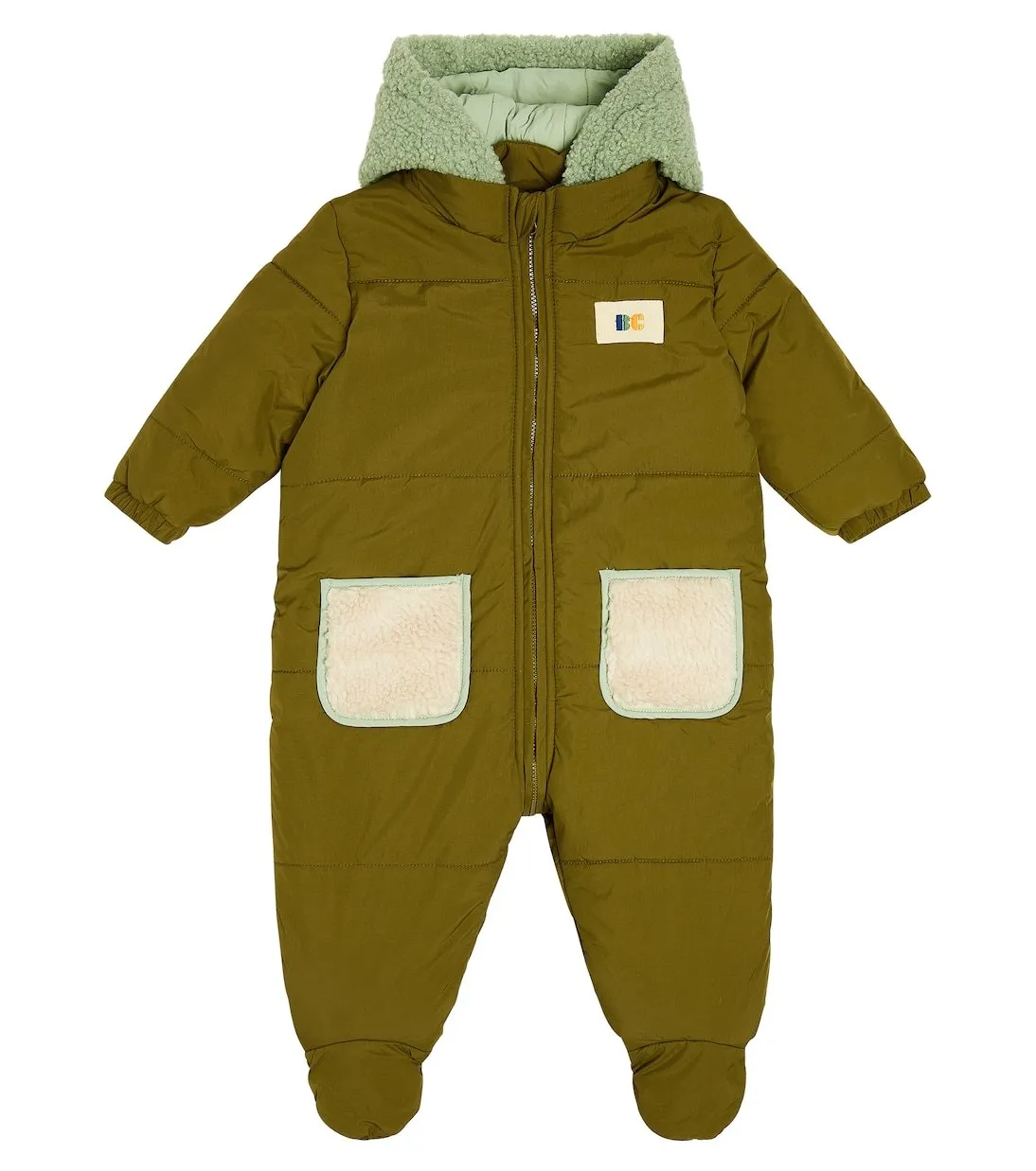 Bobo Choses children's hooded overalls, green