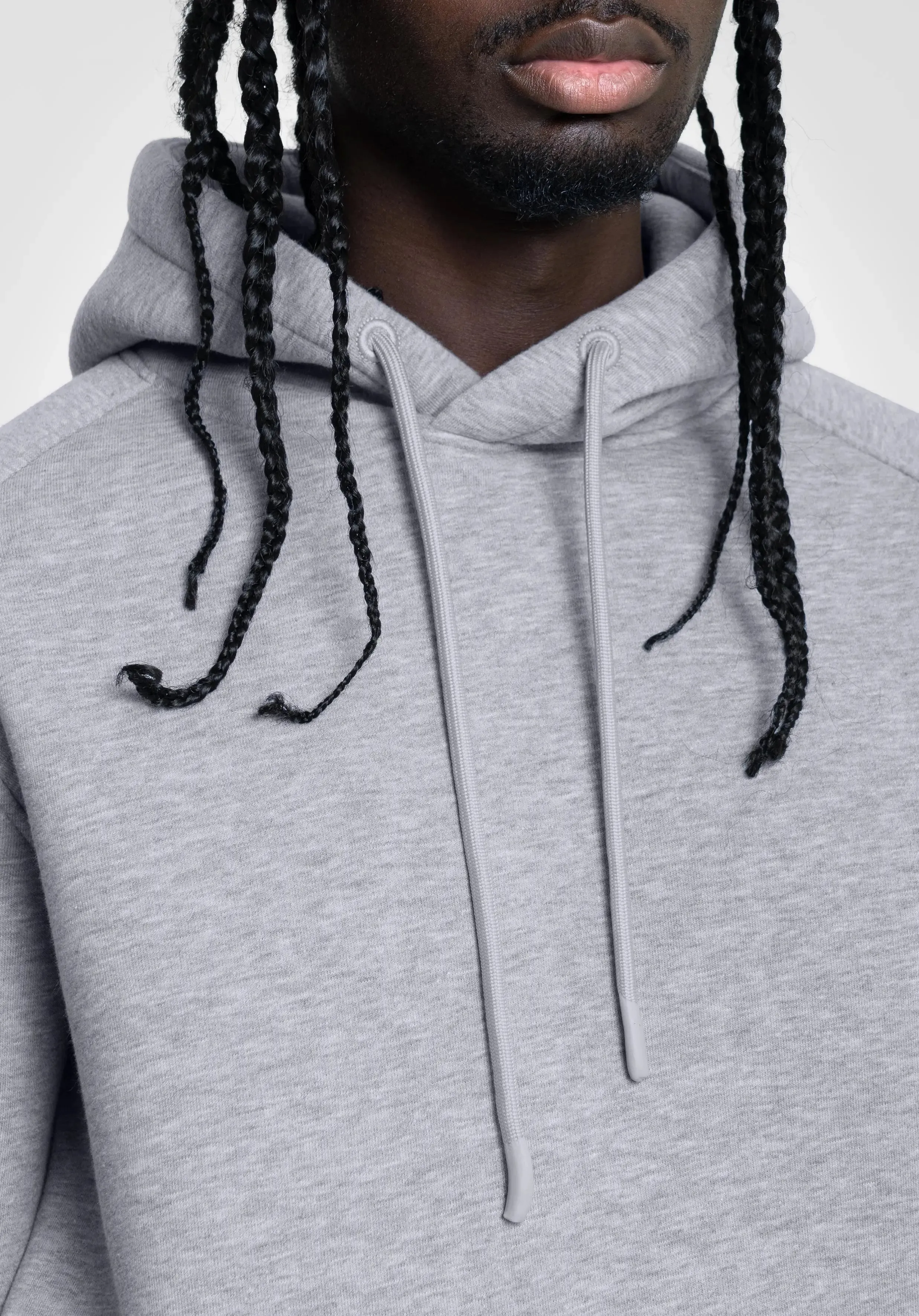 Boxy Raglan Hoodie - Melange Grey