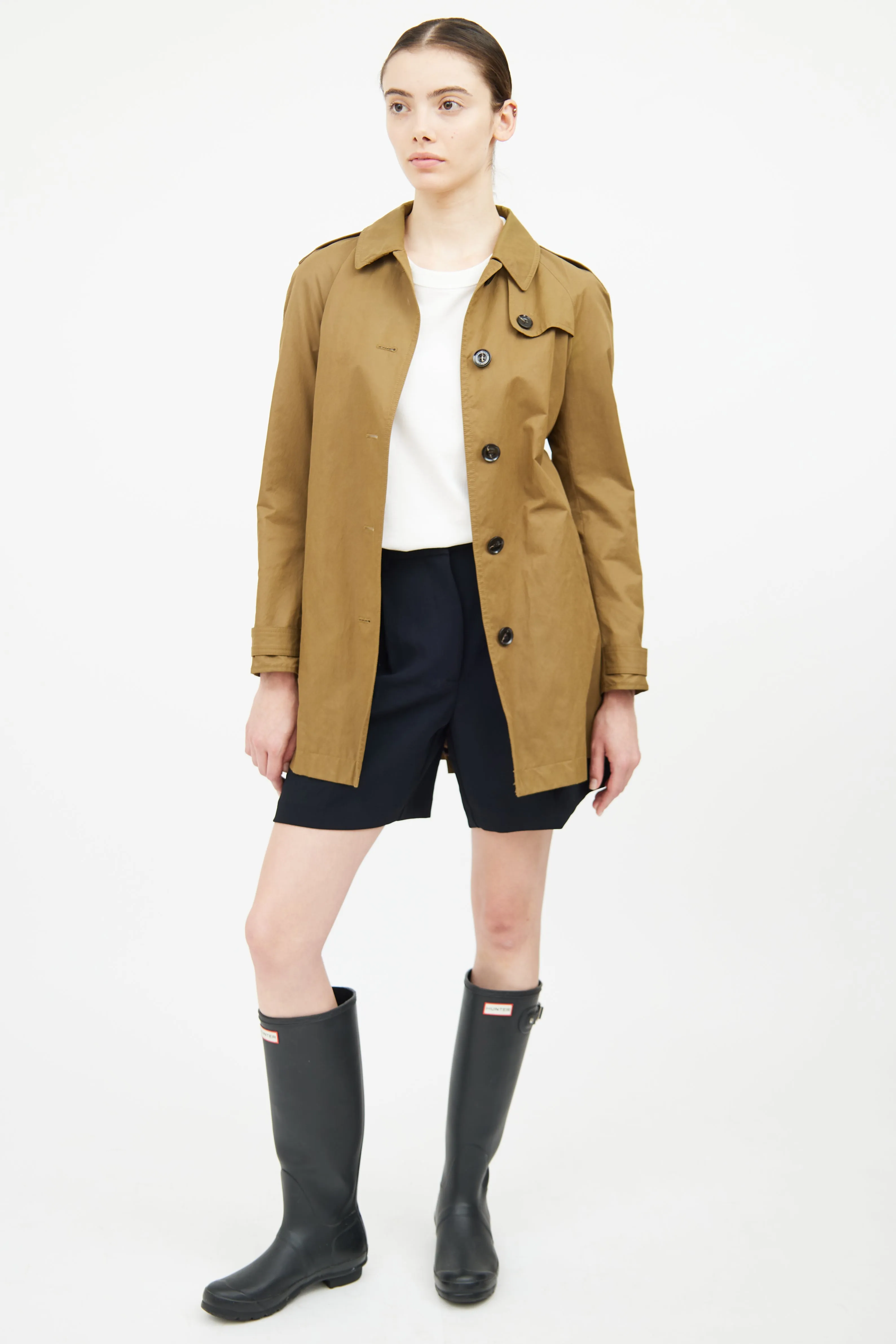 Brown Button Up Trench Coat