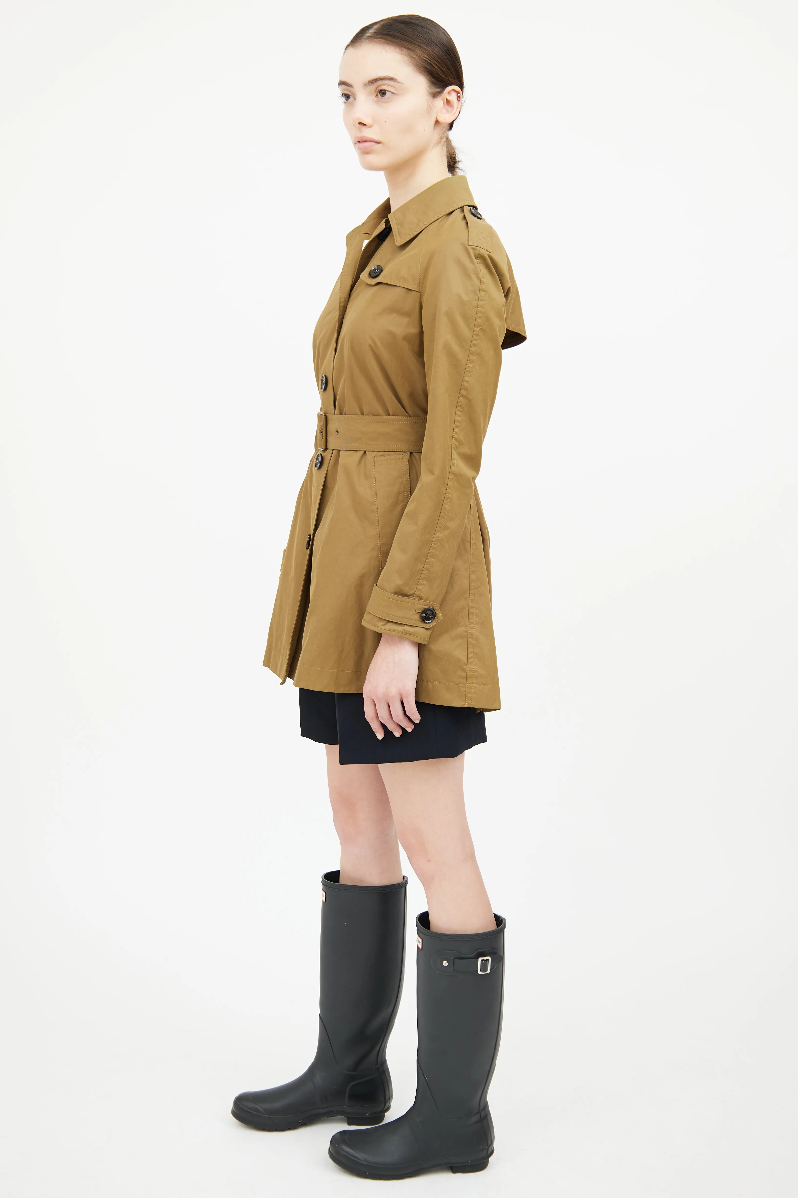 Brown Button Up Trench Coat