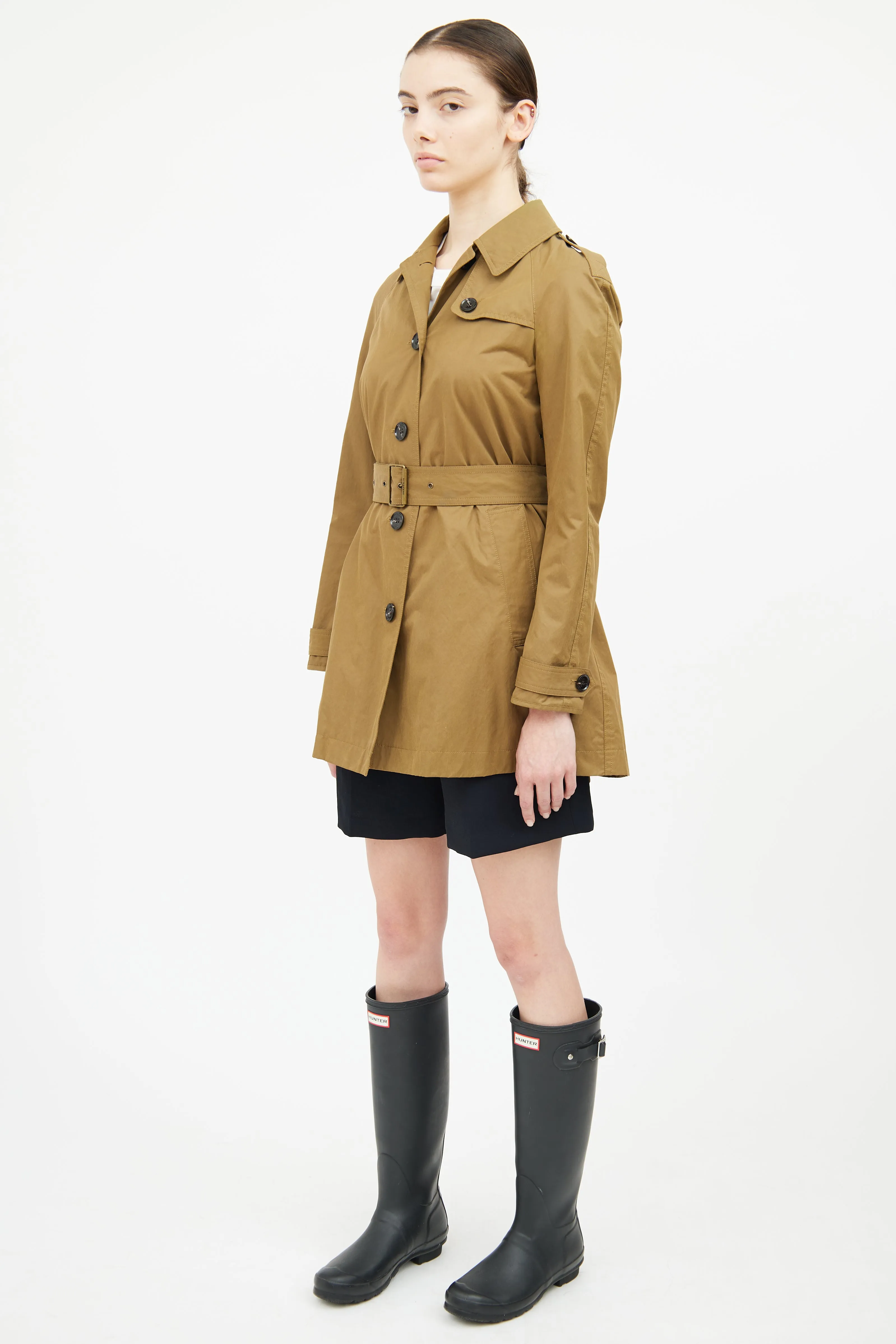 Brown Button Up Trench Coat