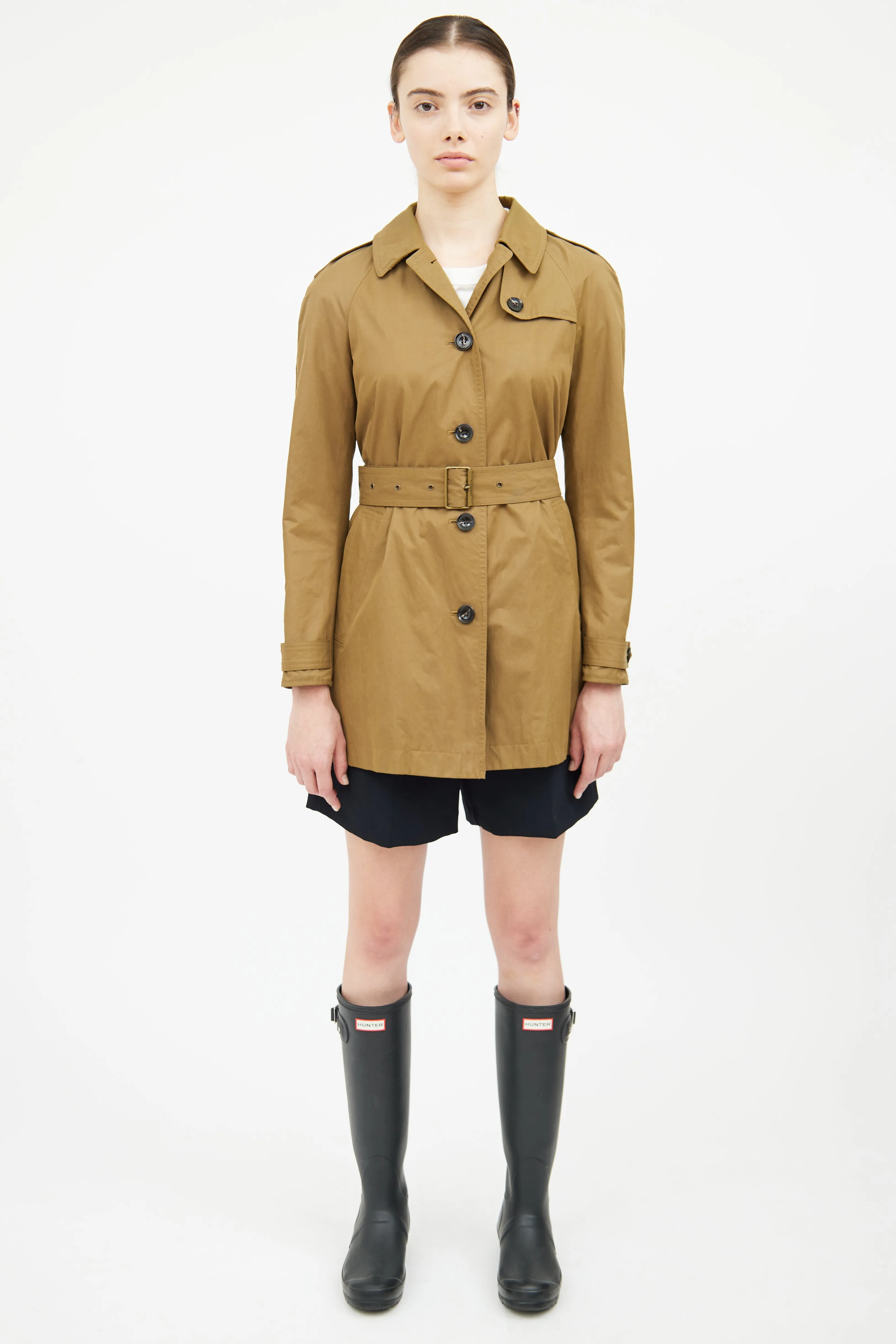 Brown Button Up Trench Coat