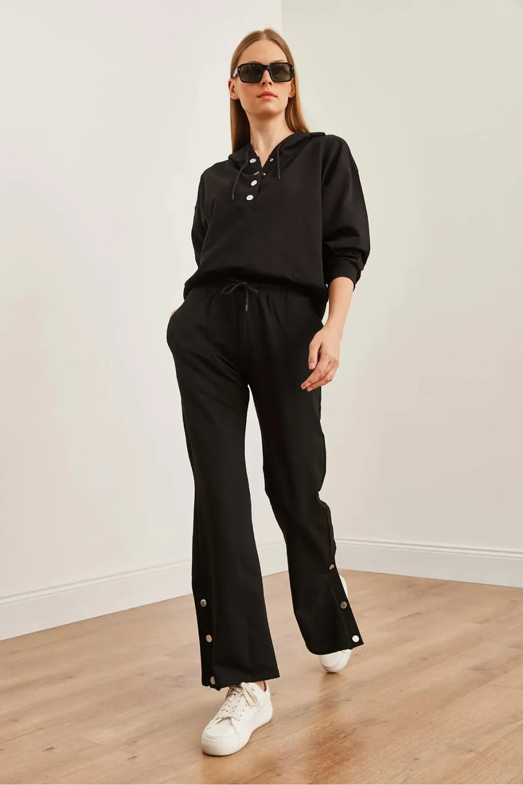 Button Hooded TrackSuit for Female