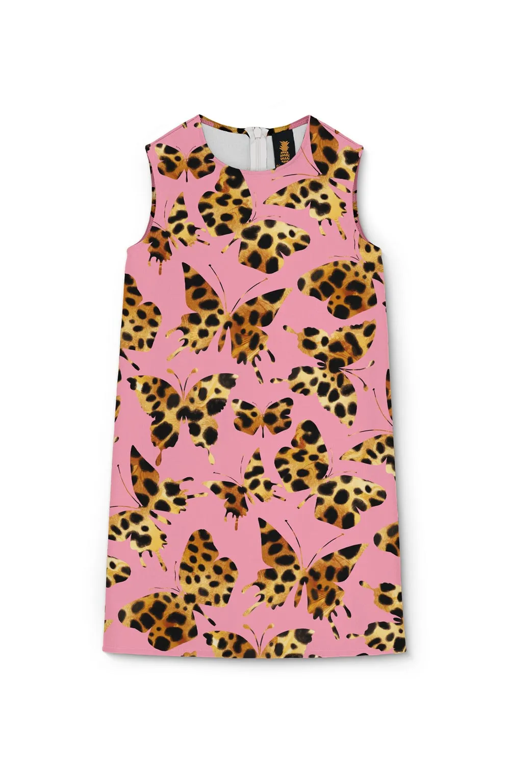 BUY 1 GET 4 FREE! Quaintrelle Adele Pink Butterfly Printed Holiday Shift Dress - Girls