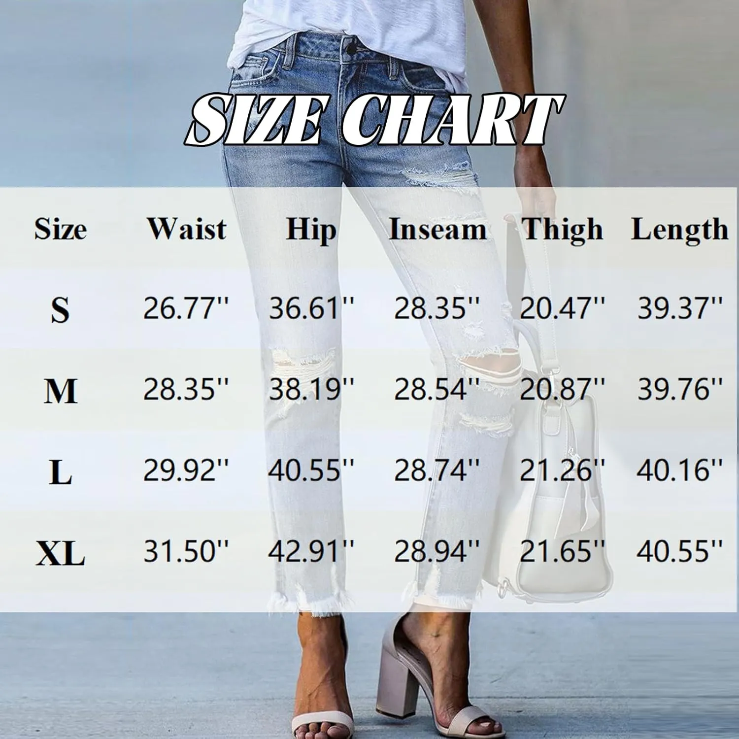 Capri Jeans for Women Stretchy Mid Rise Ripped Jeans Straight Leg Cropped Jean Raw Hem Distressed Denim Capri Pants