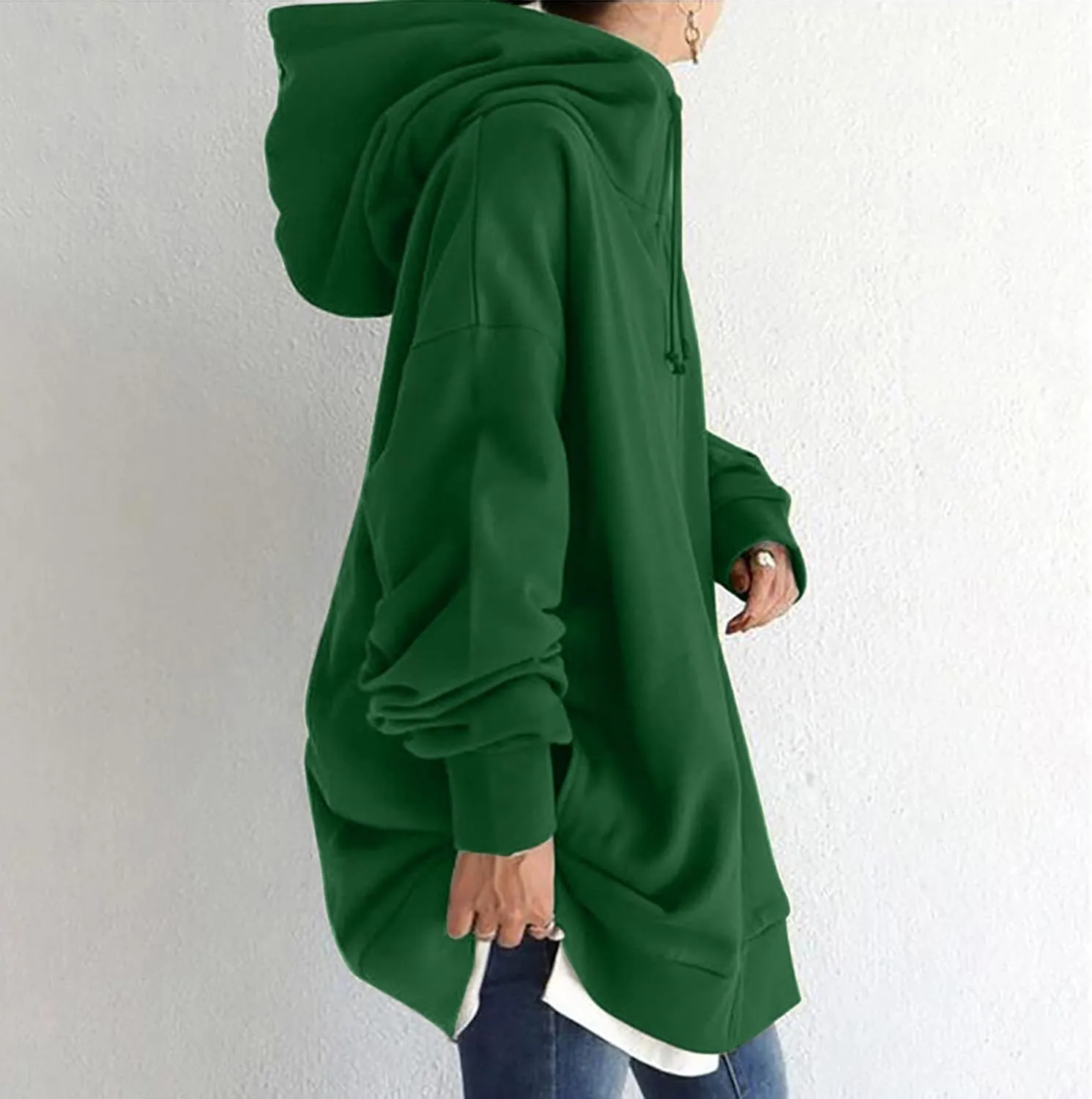 Ceboyel Women Oversized Sweatshirt Loose Fit Full Zip Up Fashion Long Hoodies Trendy Y2K Jackets Winter Outfits Clothes 2023