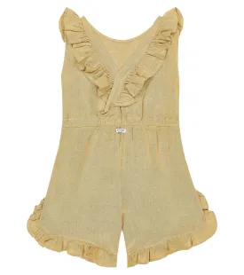 Donsje Kiki Linen Ruffle Jumpsuit, Neutral