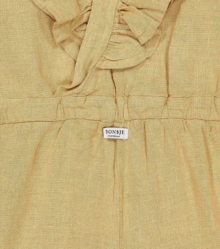 Donsje Kiki Linen Ruffle Jumpsuit, Neutral