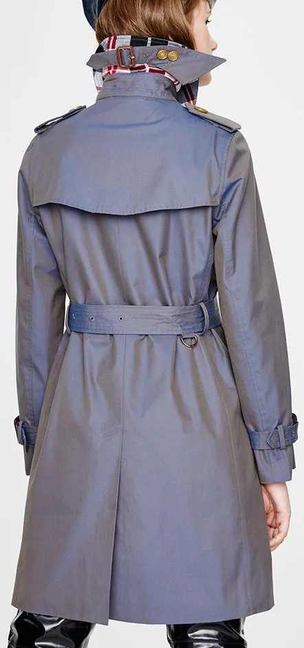 Double-Breasted Trench Coat, Blue