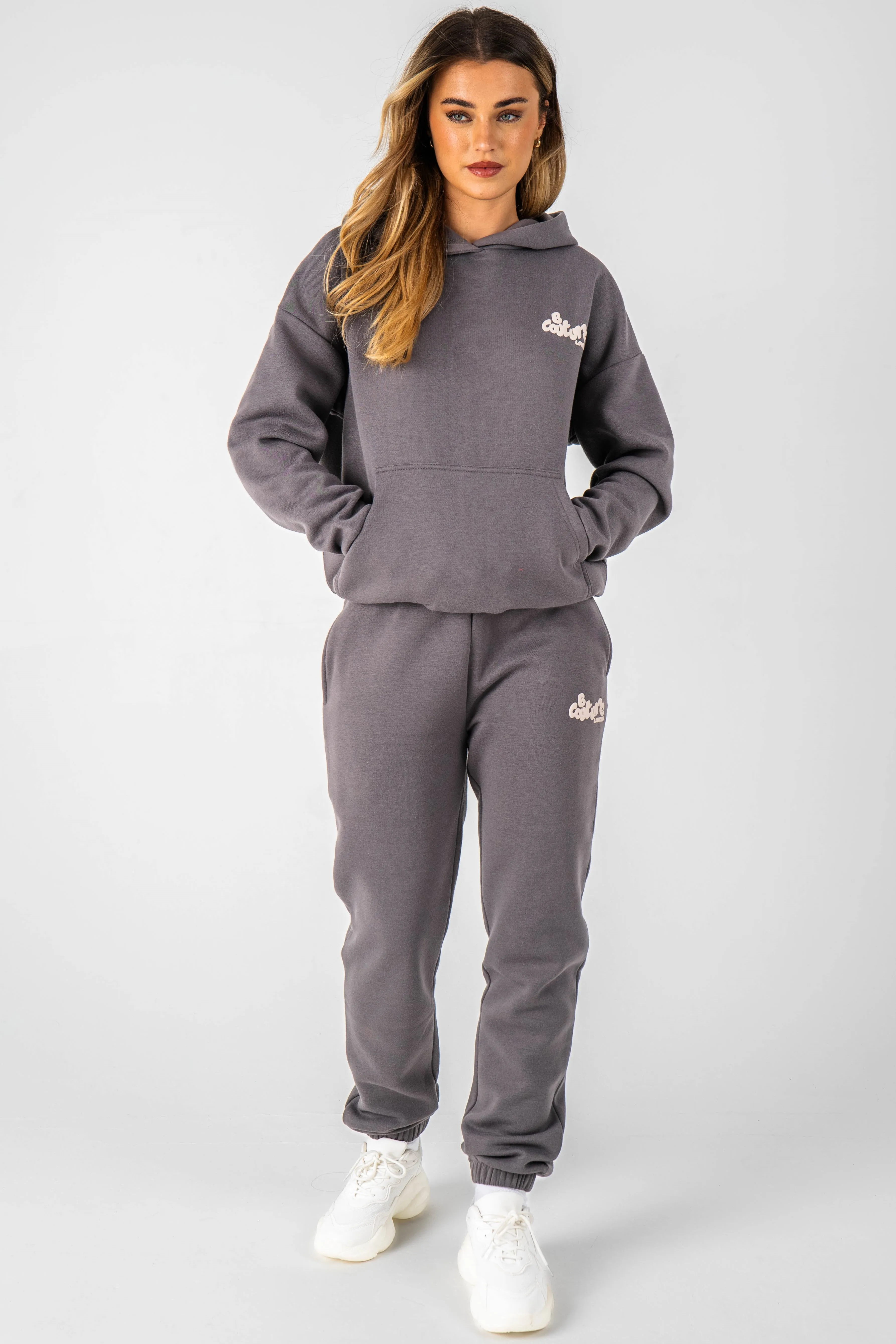 Erindale Oversized Fleece Tracksuit - Charcoal