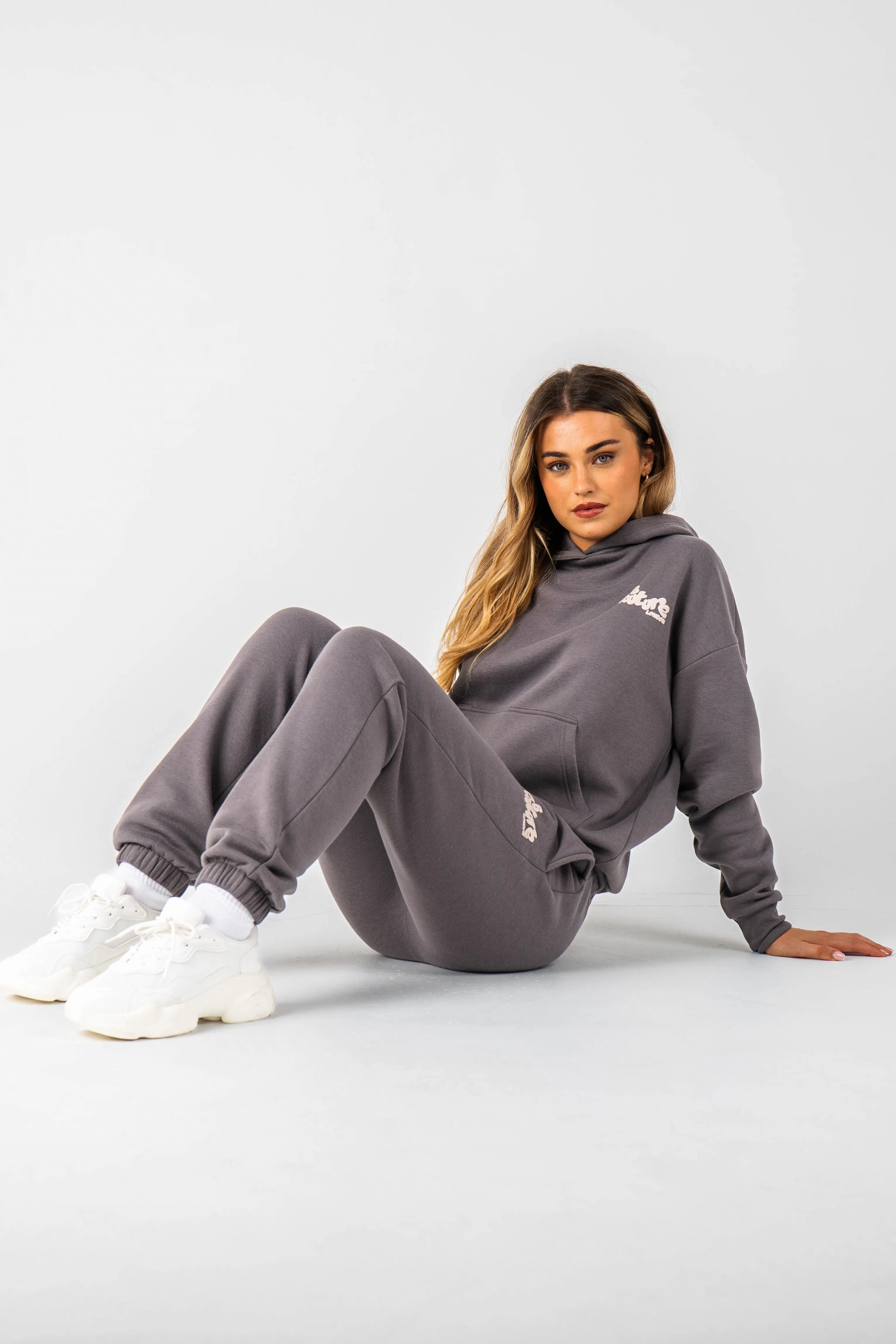 Erindale Oversized Fleece Tracksuit - Charcoal