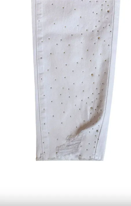 Ethyl Waterfall Bling White Denim Jeans
