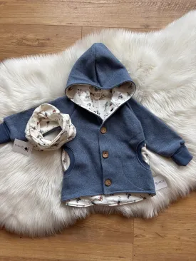 Fleecejacke & Loop blau/Roboter Gr 98