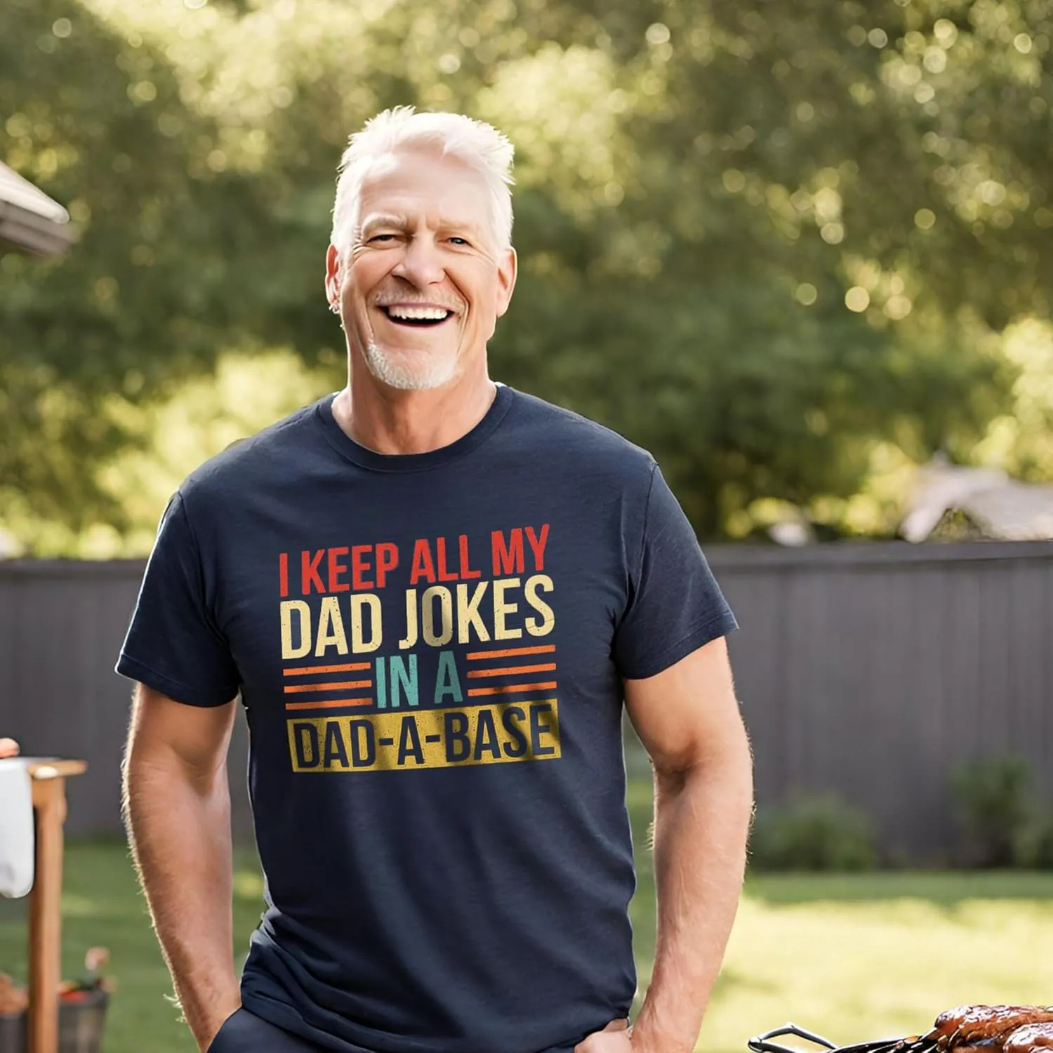 Girl Dad Shirt for Men Best T Shirt Gift for Daddy I Keep All My Father Jokes in A Dad-A-Base Shirt