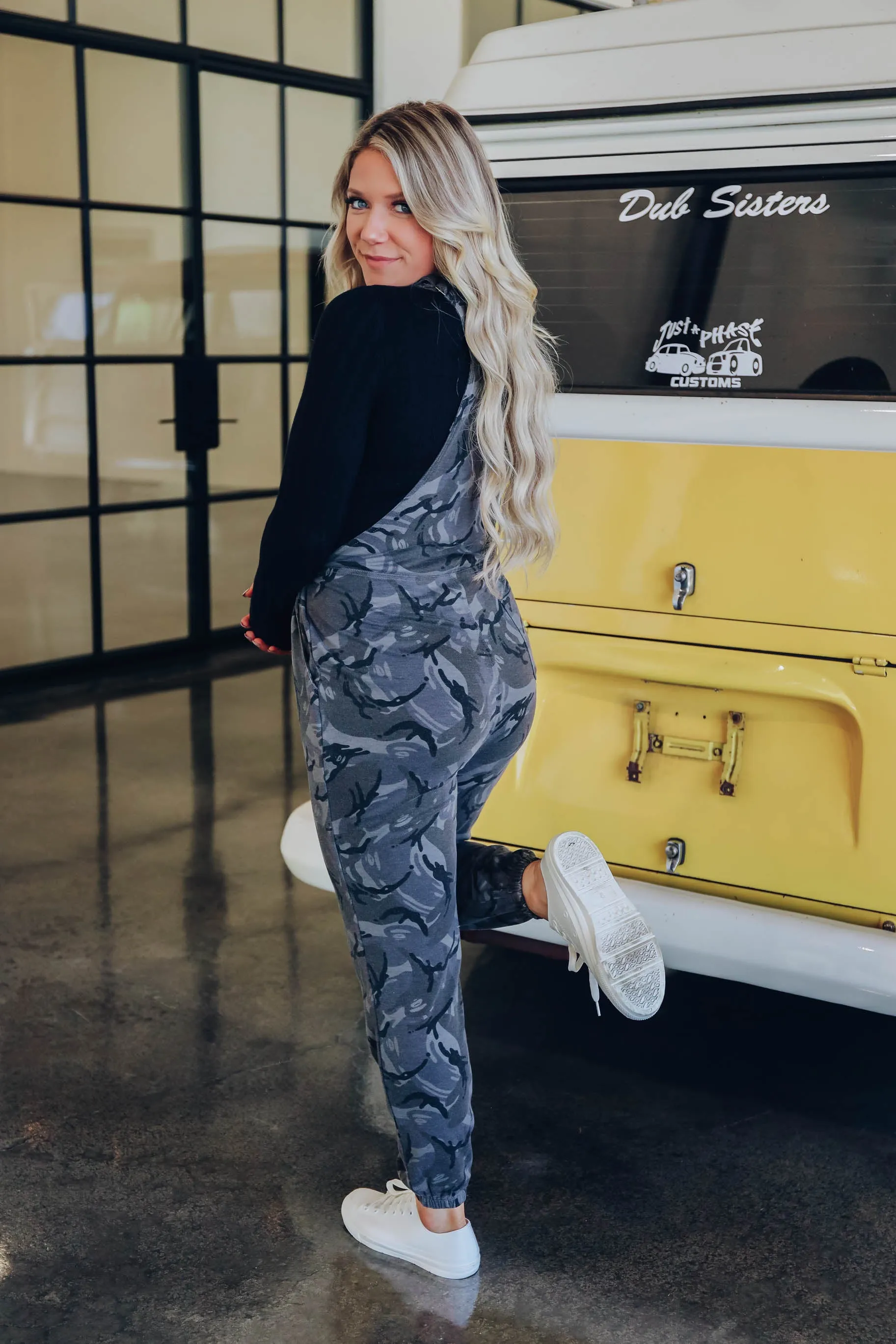 Girl Next Door Camo Overalls