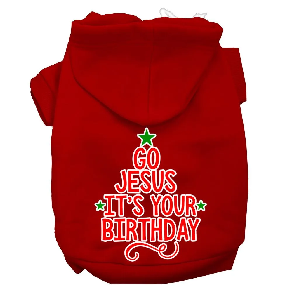 Go Jesus Screen Print Dog Hoodie Red Xs (8)