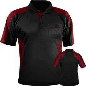 *Harrows Vivid Dart Shirt - with Pocket - Black & Deep Red