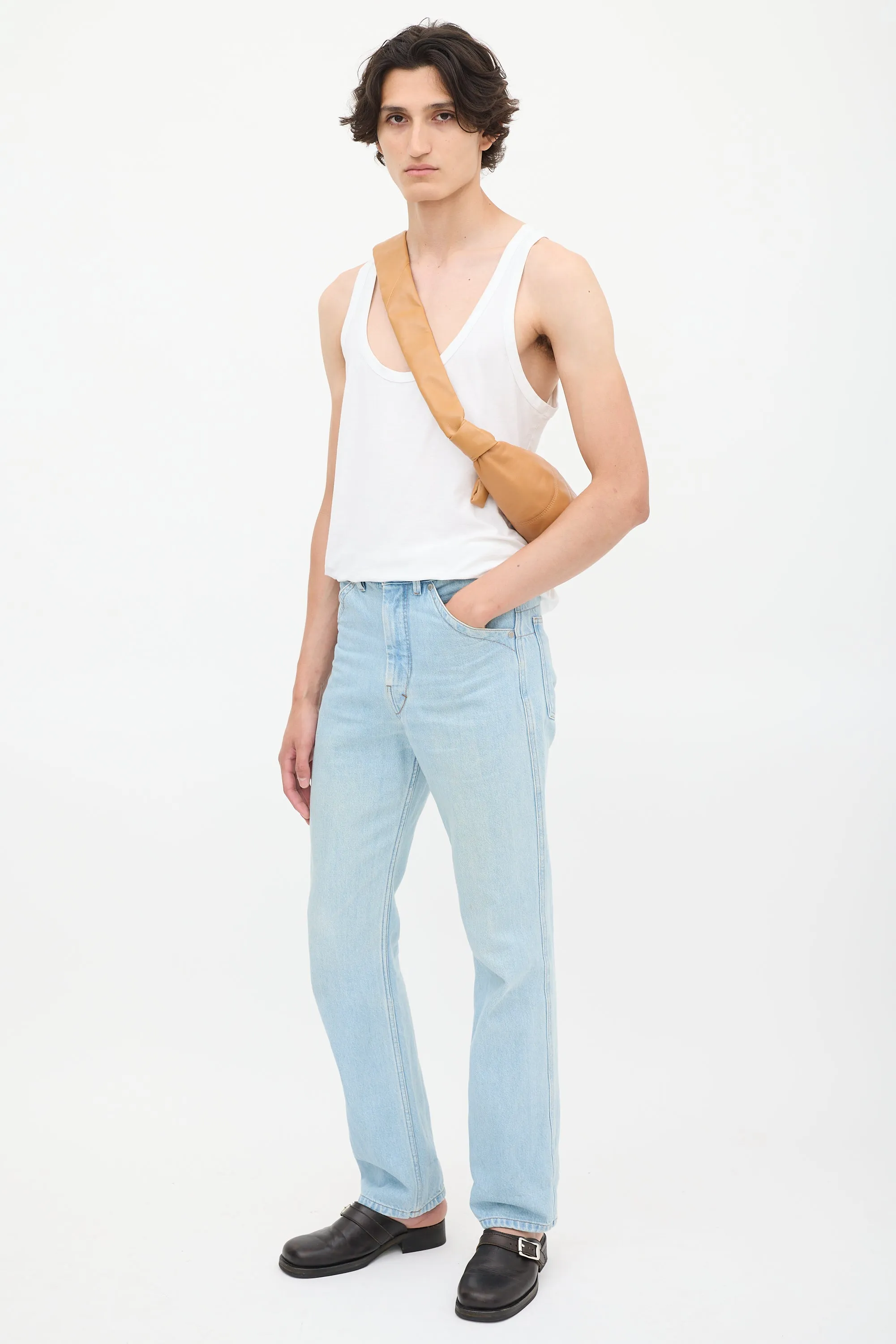 Light Wash Straight Leg Jeans