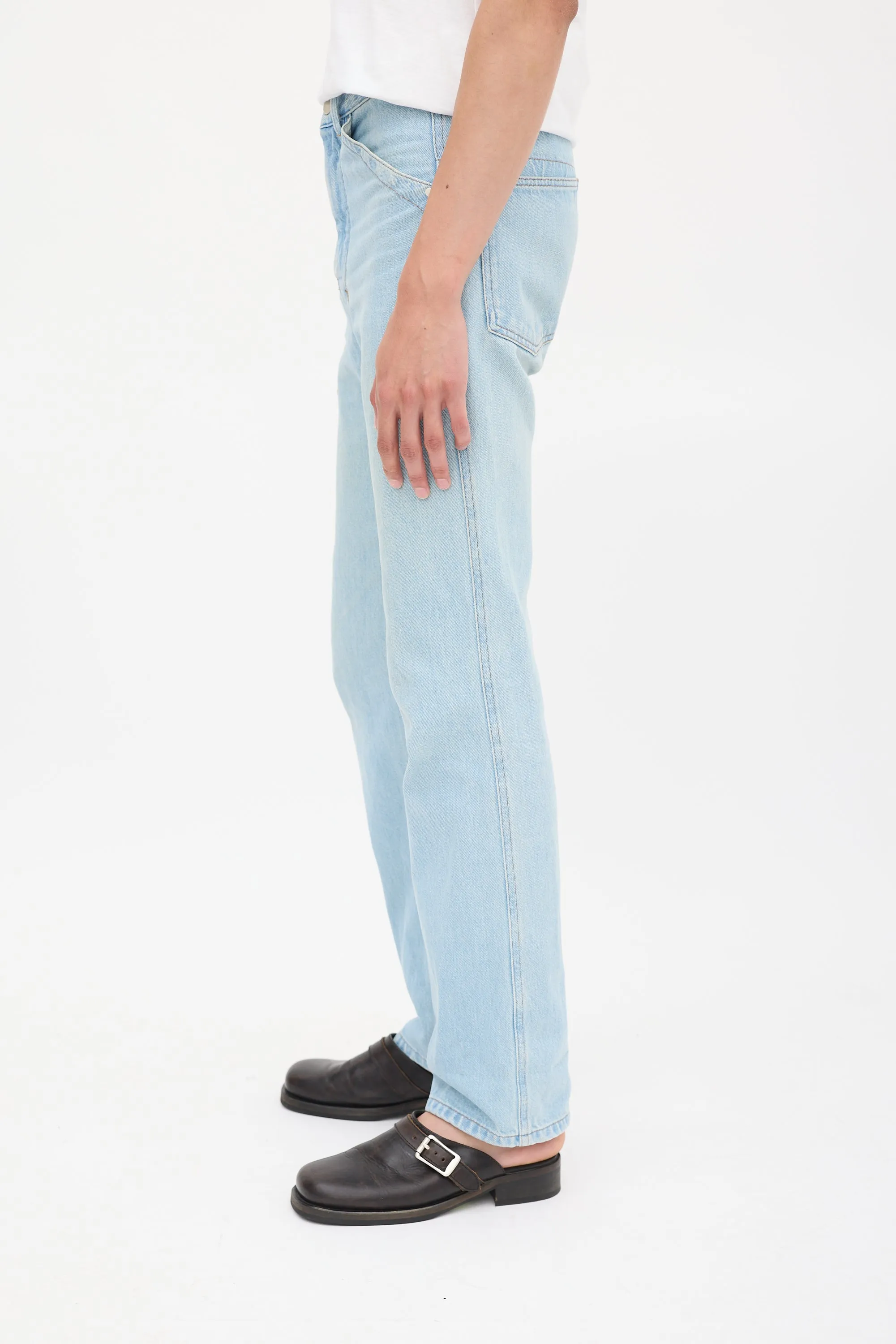 Light Wash Straight Leg Jeans