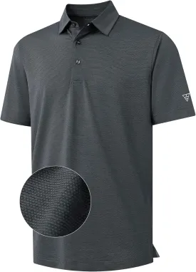 M MAELREG Golf Shirts for Men Dry Fit Short Sleeve Performance Moisture Wicking Heather Jacquard Active Mens Polo Shirts