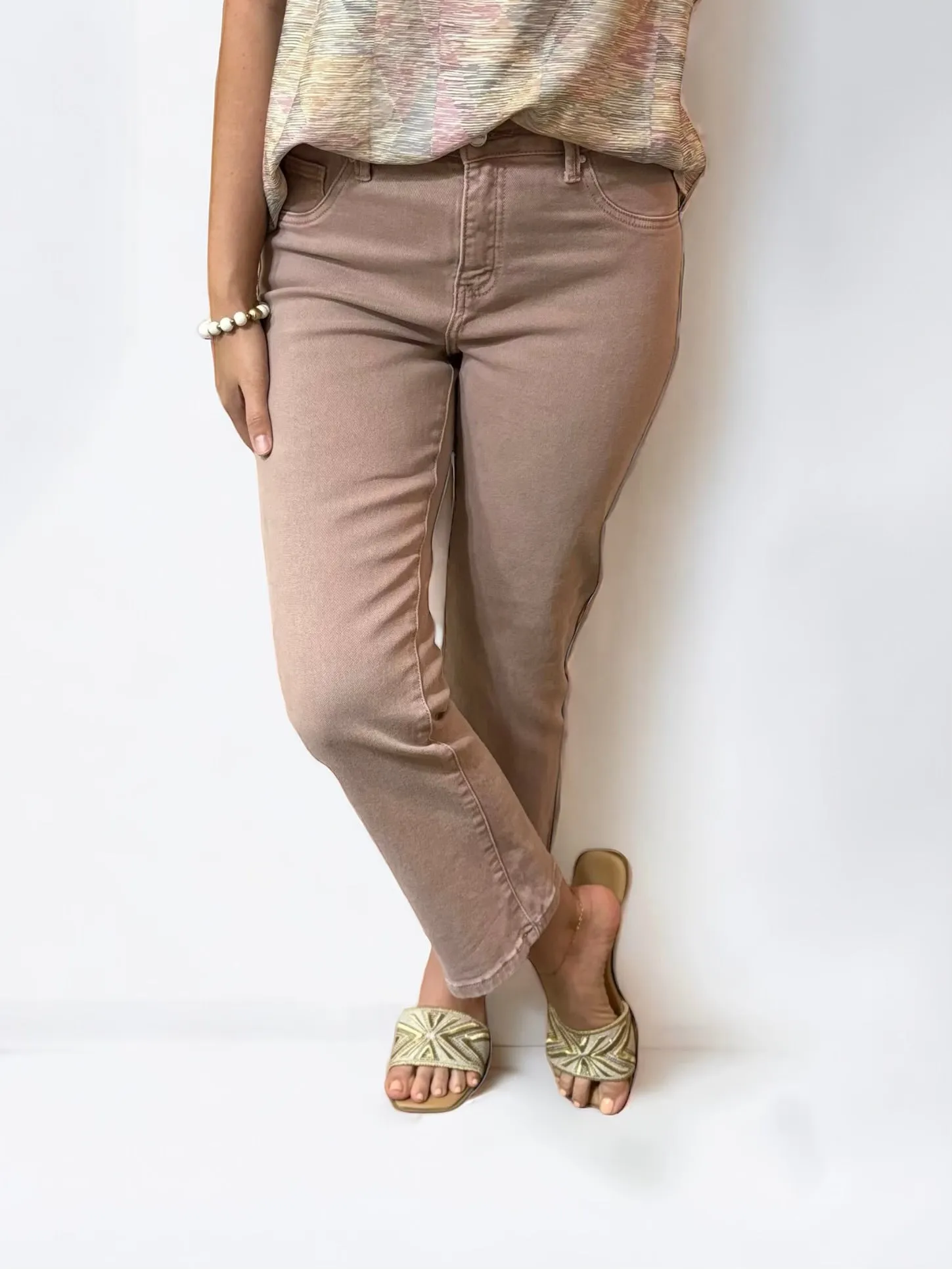 Maren Mauve Cropped Straight Leg Jean - Risen