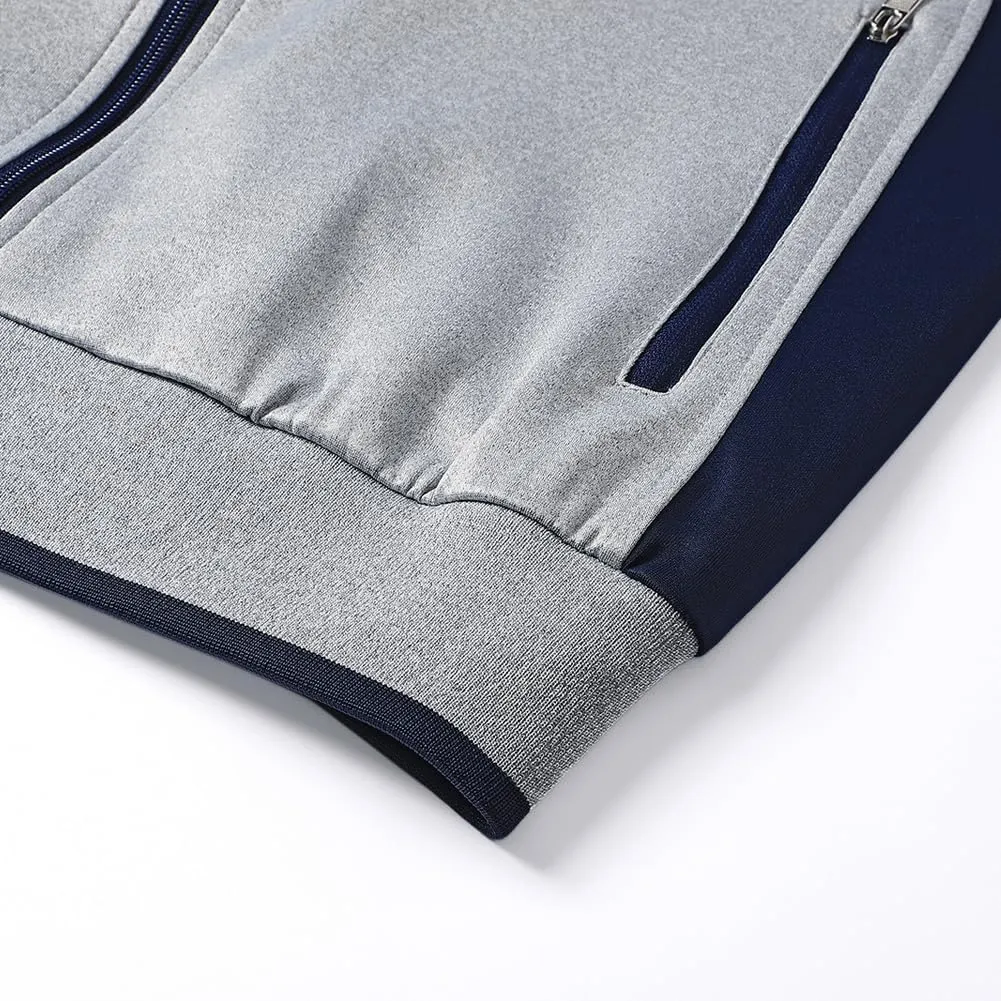 Men's Casual Tracksuit Long Sleeve Sweatsuit Athletic Set Full Zip Running Jogging Sports Jacket and Pants