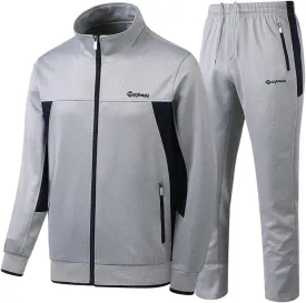 Men's Casual Tracksuit Long Sleeve Sweatsuit Athletic Set Full Zip Running Jogging Sports Jacket and Pants
