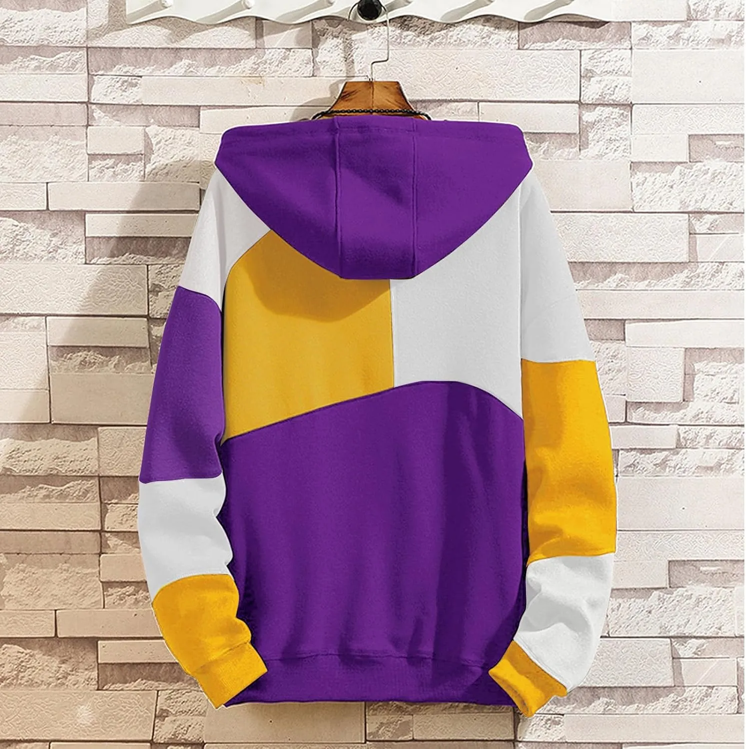 Men's Fashion Hoodies Techwear Color Block Long Sleeve Sweatshirts Unisex Lightweight Colourful Hoodie Pullover