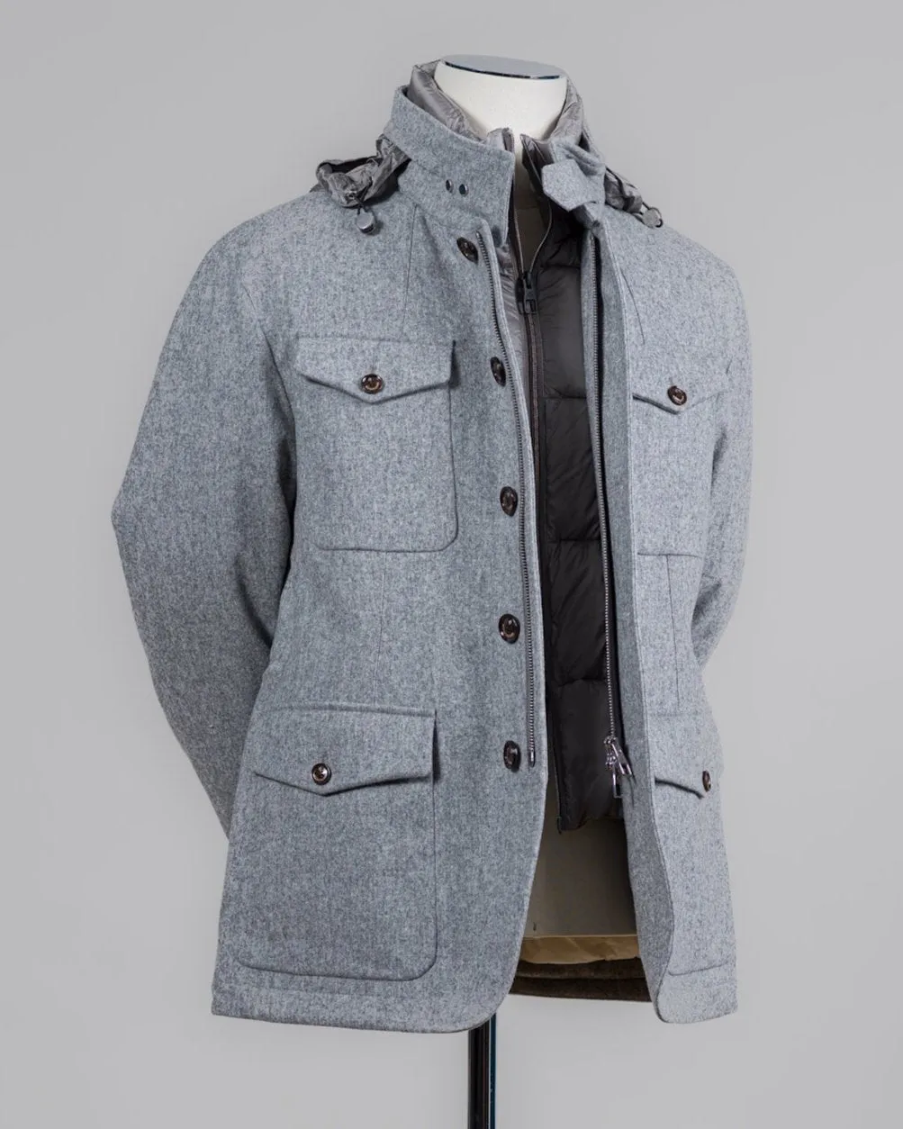 Montecore Flannel Field Down Jacket / Light Grey