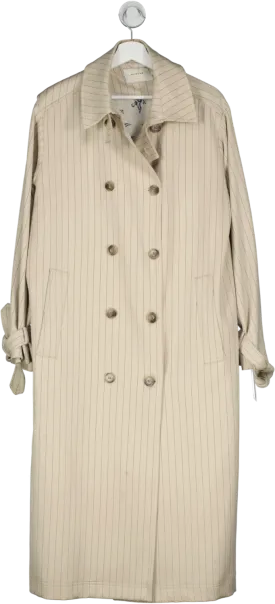 Munthe Beige Stripe Trench Coat UK 8