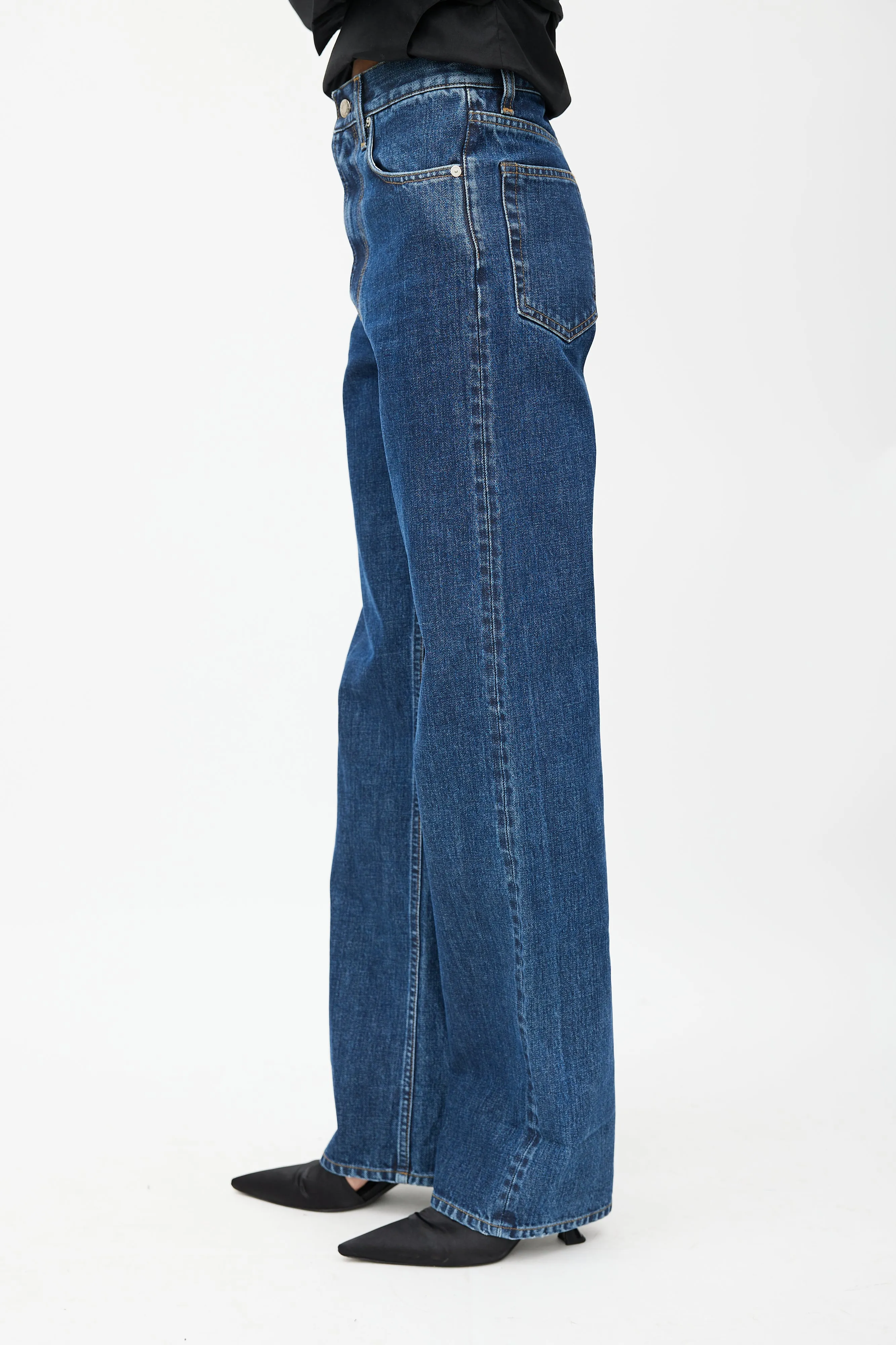 Navy Straight Leg Jeans