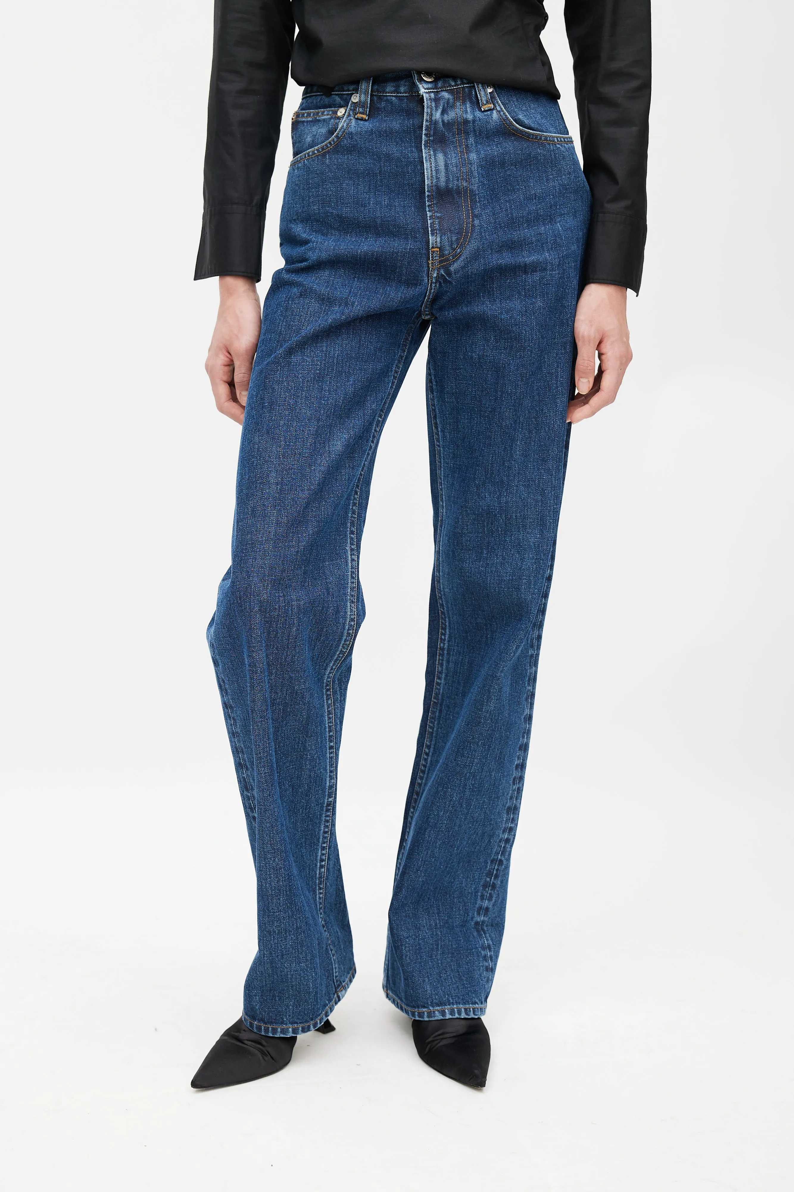 Navy Straight Leg Jeans