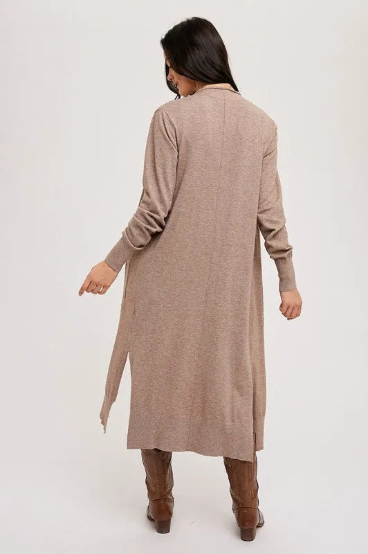 Penthouse Long Line Cardigan Latte