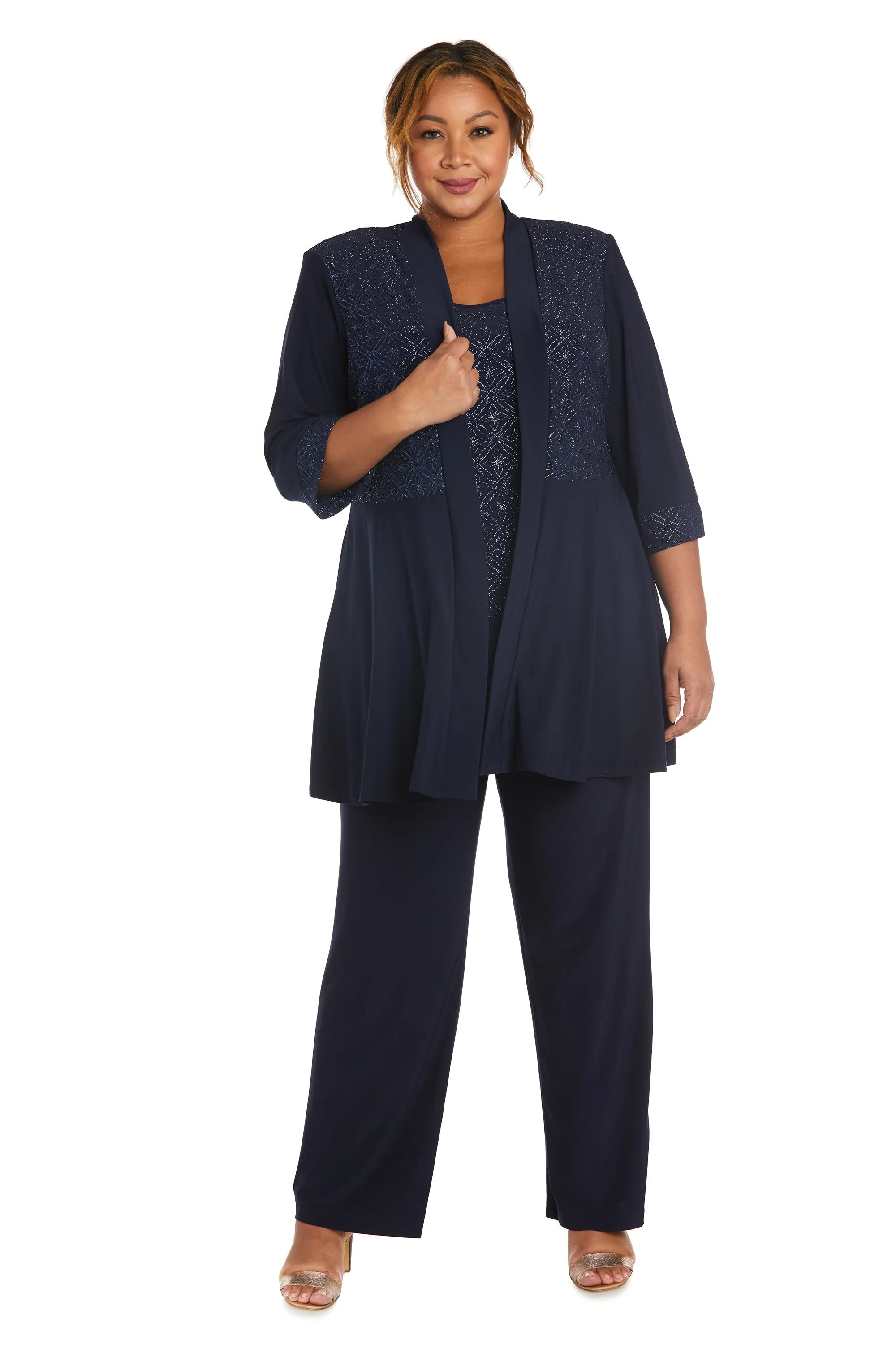 R&M Richards Women's Plus size Two-Piece Pant Suit