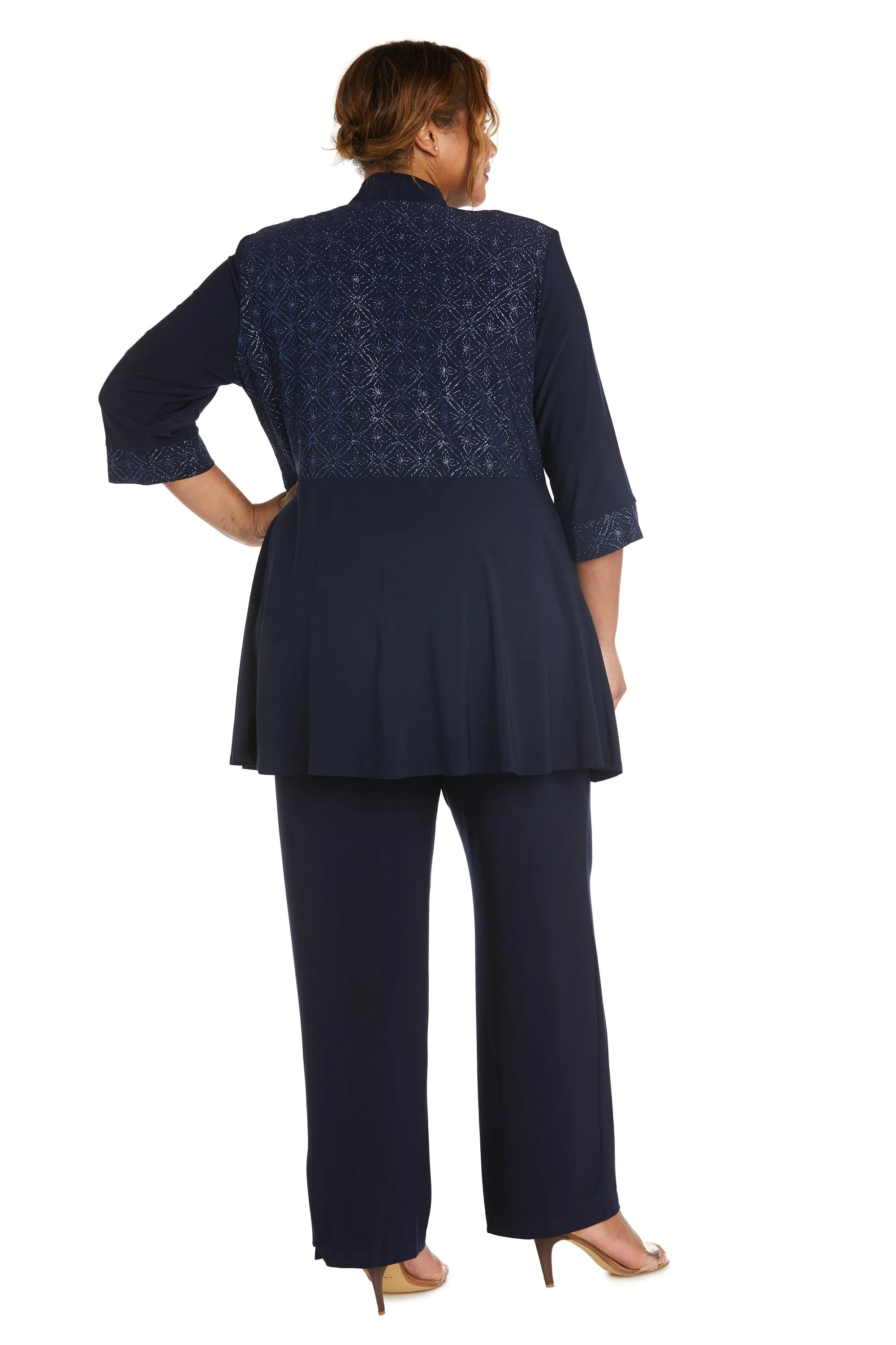 R&M Richards Women's Plus size Two-Piece Pant Suit
