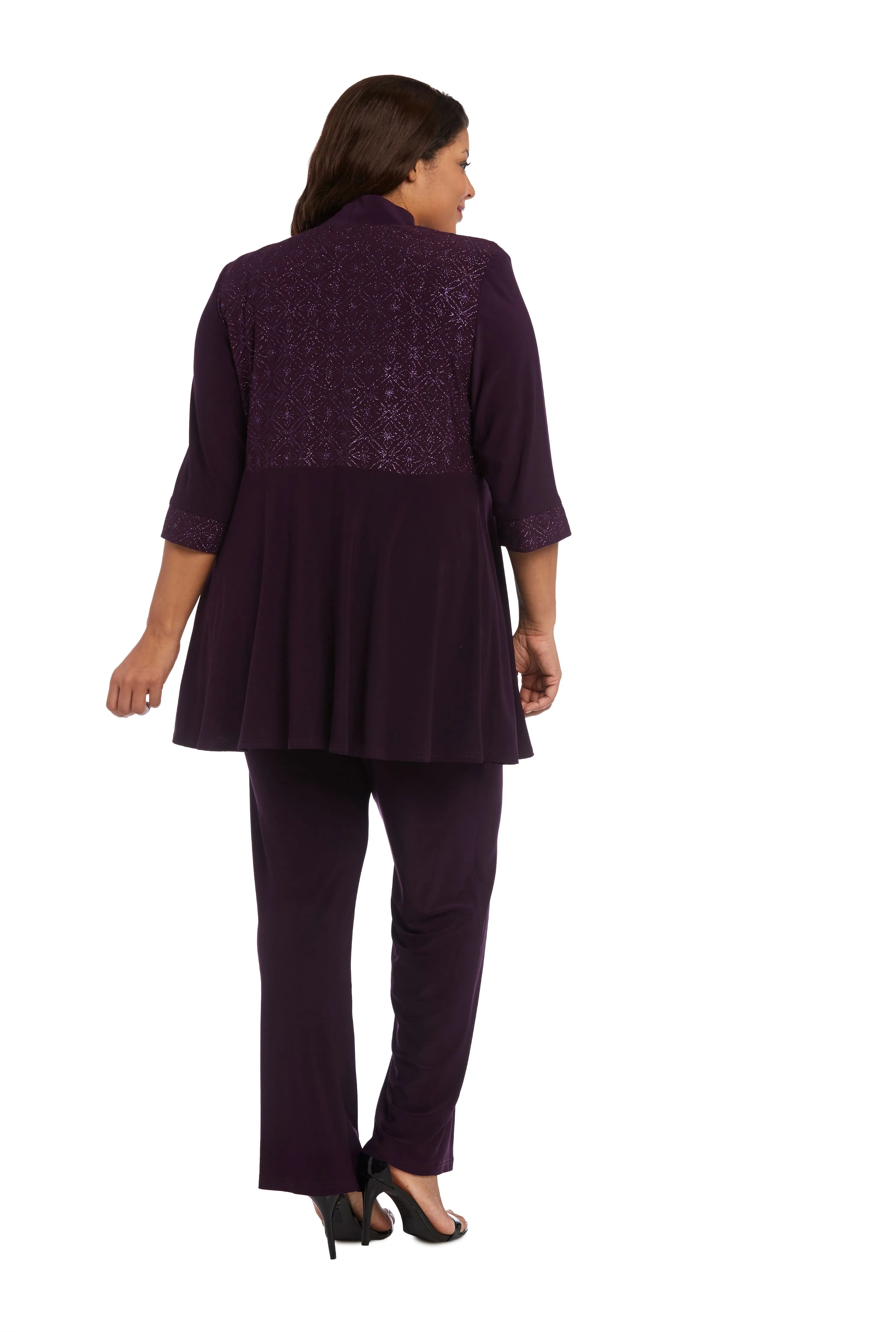 R&M Richards Women's Plus size Two-Piece Pant Suit