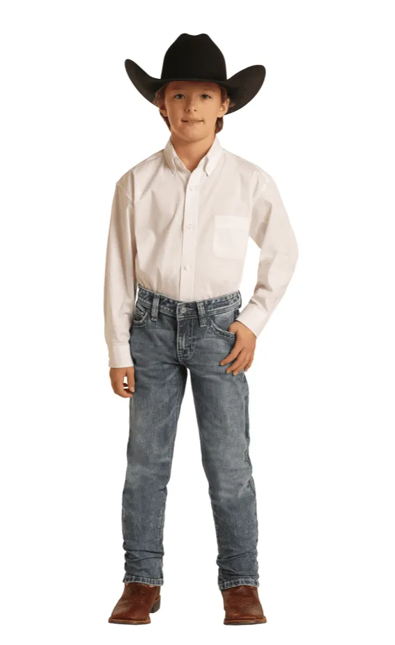 Rock & Roll Cowboy Boy's Revolver Reflex Slim Fit Straight Leg Jeans BBS-1790