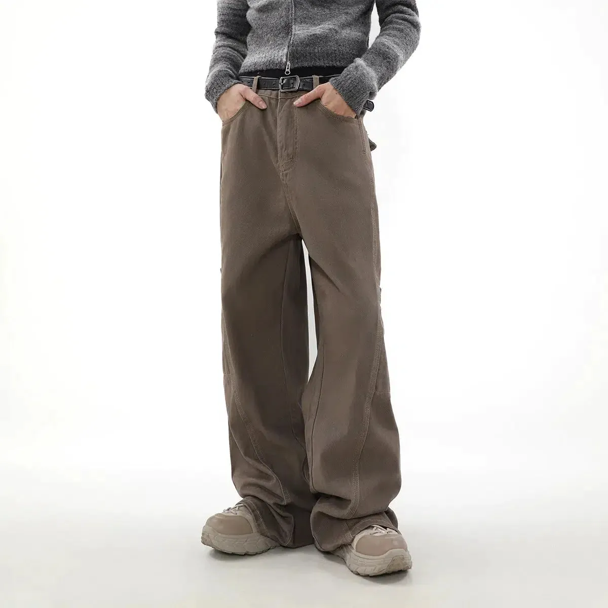 Seam Detail Straight Leg Jeans