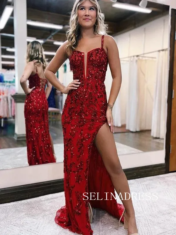 Sheath/Column Full Beaded Long Prom Dresses Gorgeous Royal Blue Evening Dress TKH003