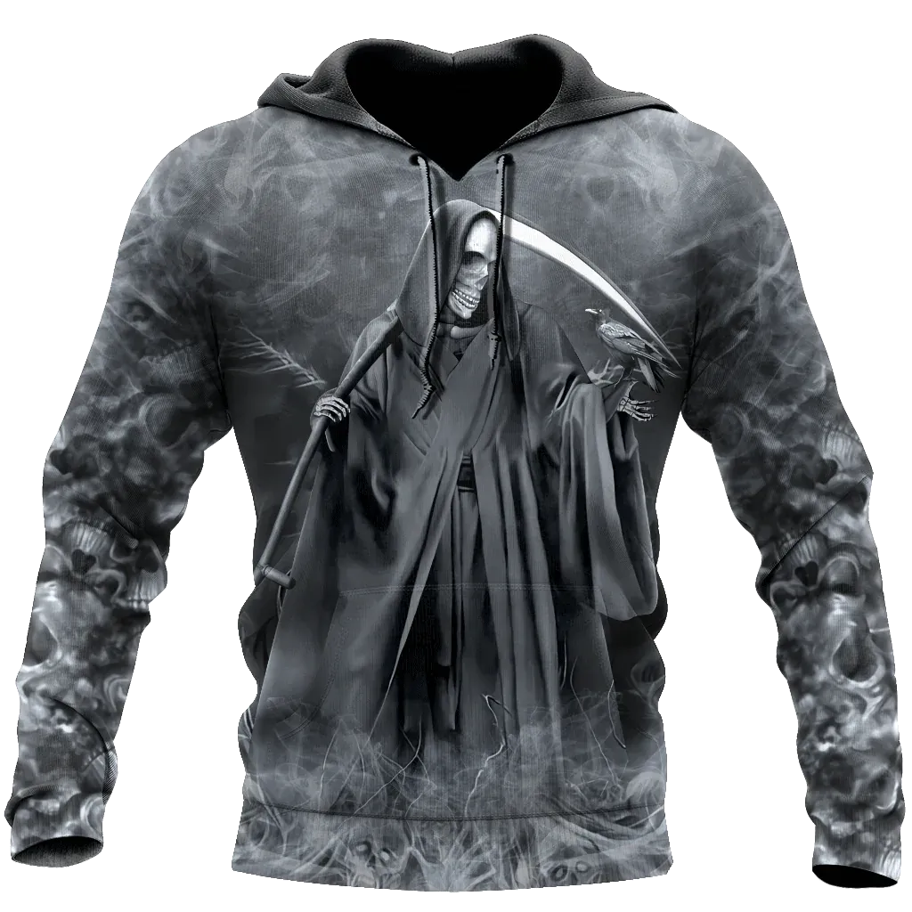 Skull Grim Reaper Smoke Hoodie 3D Skull Devil Hoodies Men Skull Hoodie