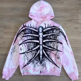 Skull Print Oversized Hoodie Men Punk Sport Loose Coat Harajuku